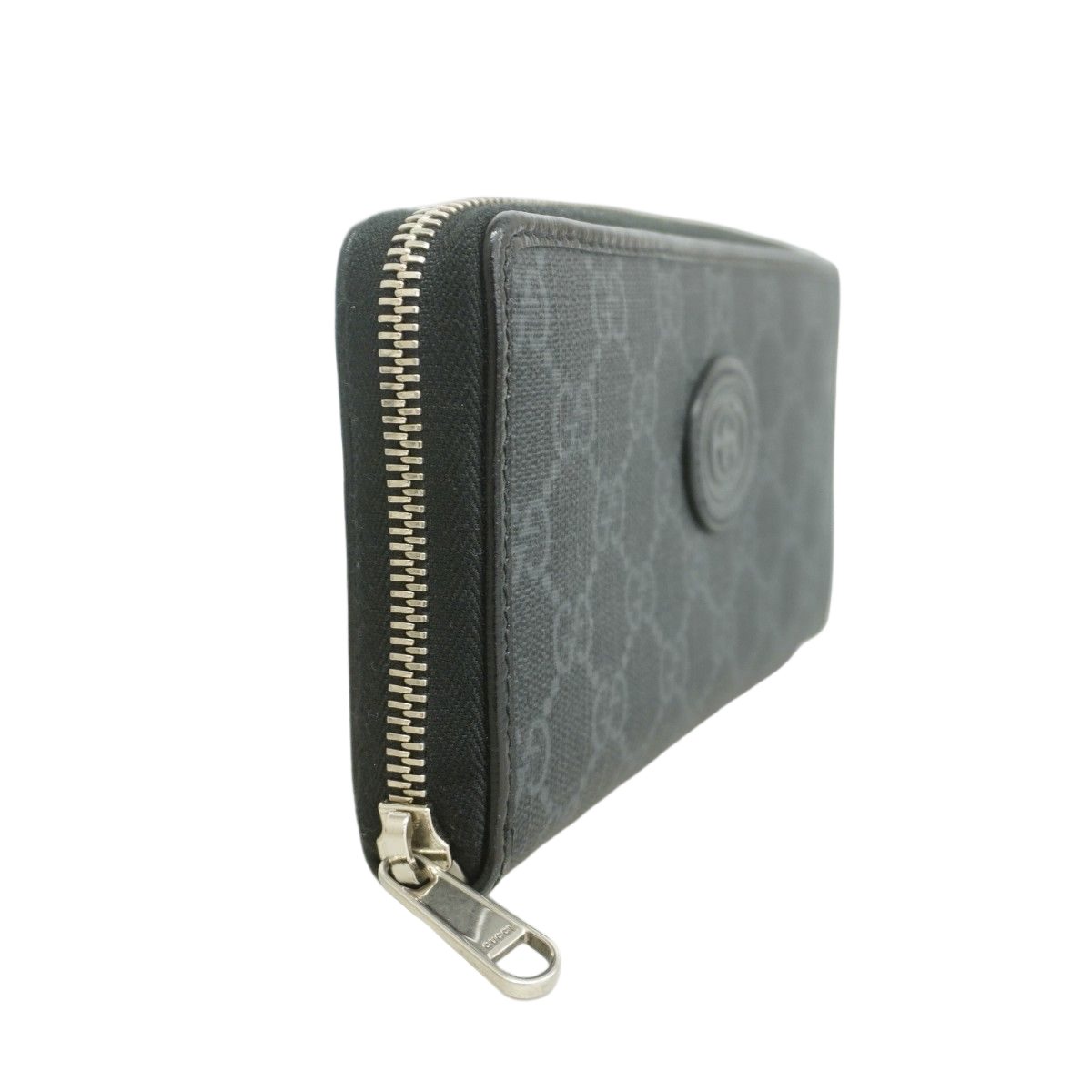 Gucci Wallet GG Supreme Interlocking Leather Black Silver — view 2