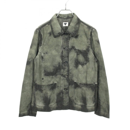 Dior Bee Embroidery Khaki Cotton Shirt