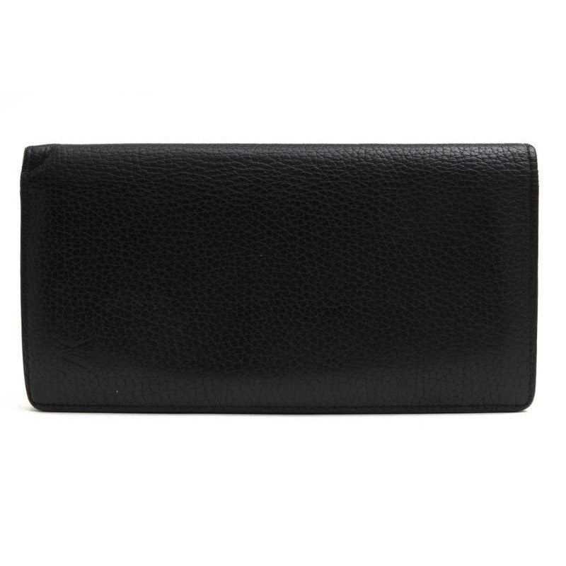 Louis Vuitton Long Wallet Men Leather Black Portefeuille