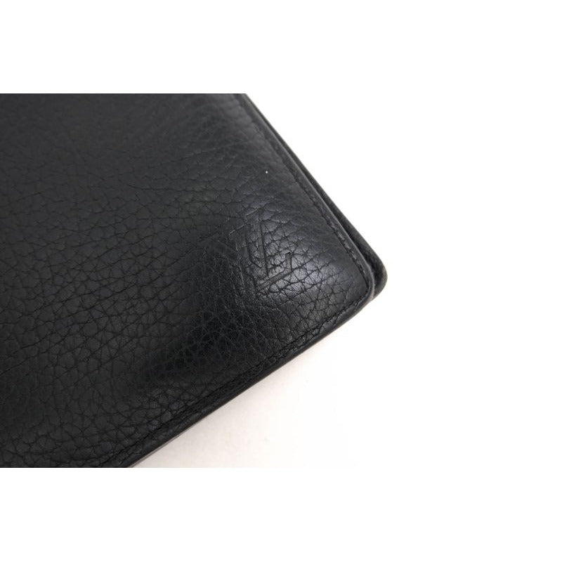 Louis Vuitton Long Wallet Men Leather Black Portefeuille — view 9