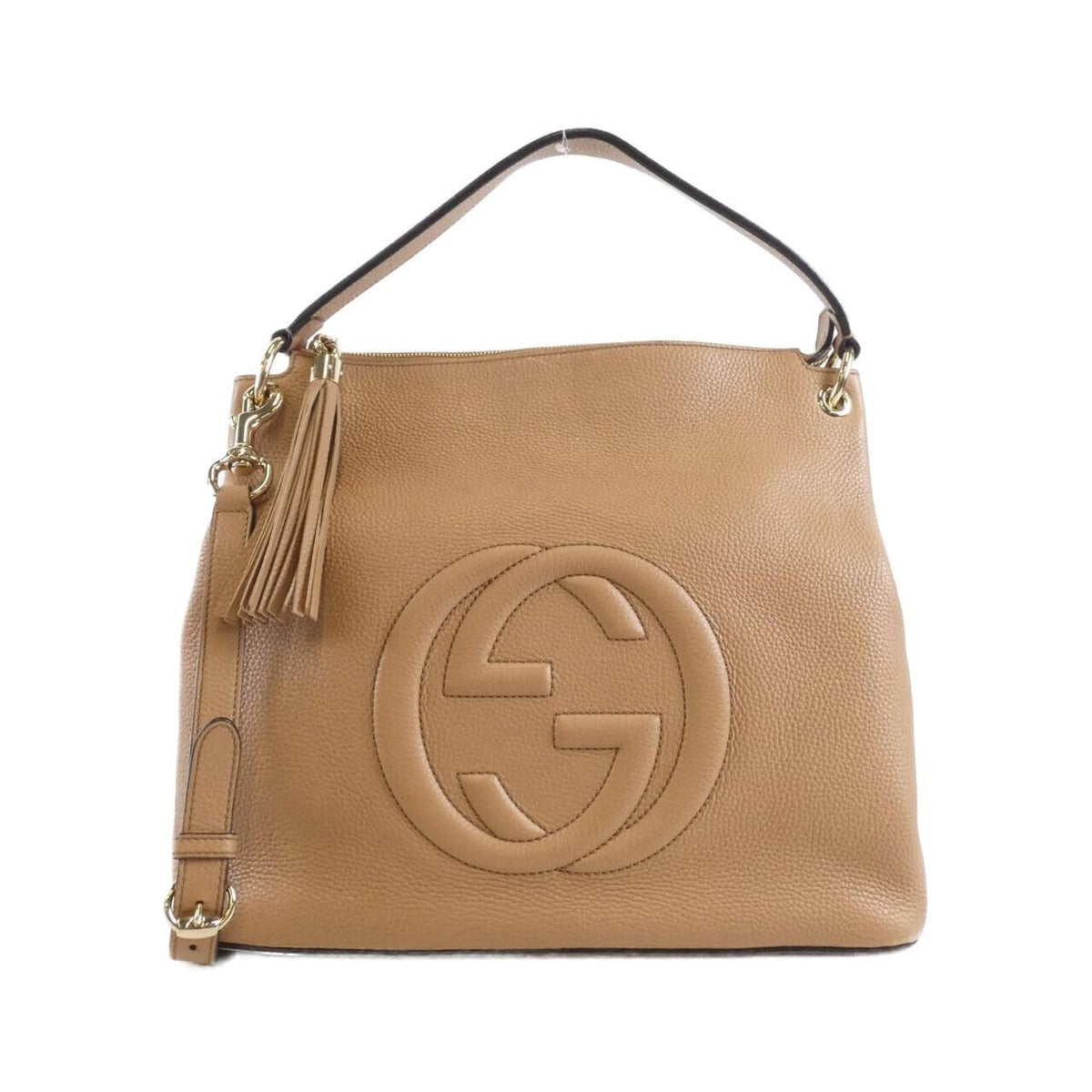 Gucci Shoulder Bag Leather Beige Rose