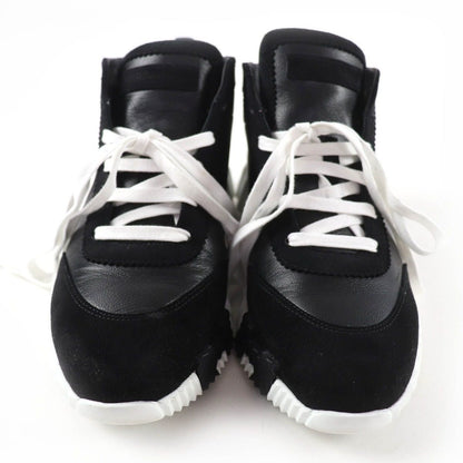 Hermes Hip Hop H Logo Lace Up Leather High Cut Sneakers Black 37 — view 3