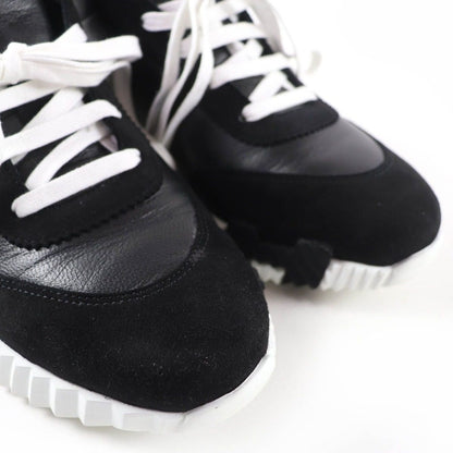 Hermes Hip Hop H Logo Lace Up Leather High Cut Sneakers Black 37 — view 7