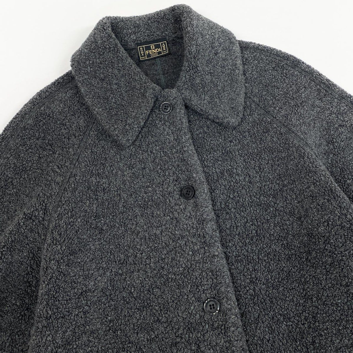 Fendi Vintage Jeans Karakuru Shearling Coat Long 42 — view 3
