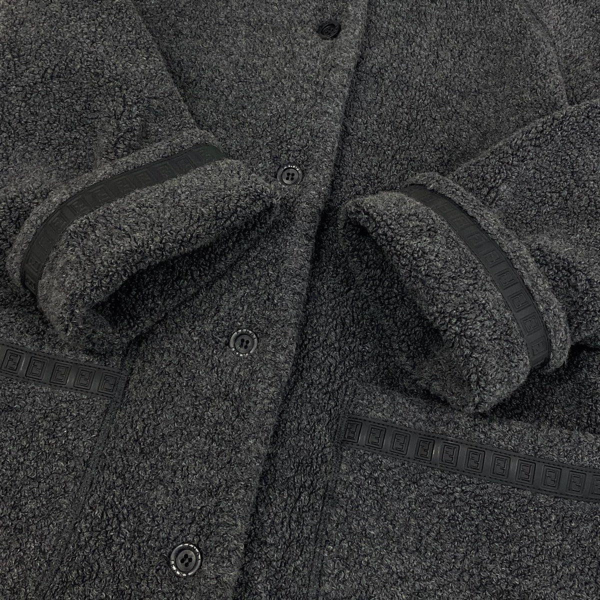 Fendi Vintage Jeans Karakuru Shearling Coat Long 42 — view 4