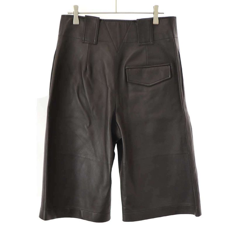 Bottega Veneta 21aw High Waist Lamb Leather Pants 669371 V17b0 Brown 38