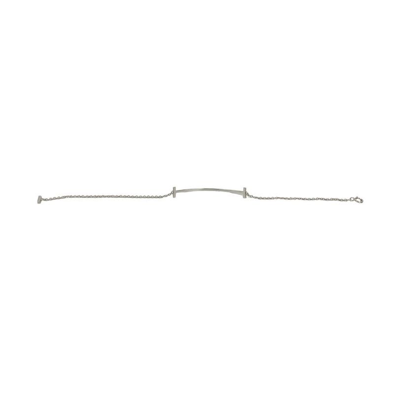 Tiffany & Co T Smile Bracelet 18kwhite Gold Diamond