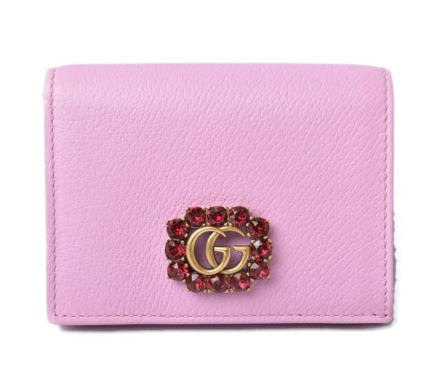 Gucci Mini Wallet Coin Case Gucci Folded Wallet 499783 GG Marmont Rhinestone