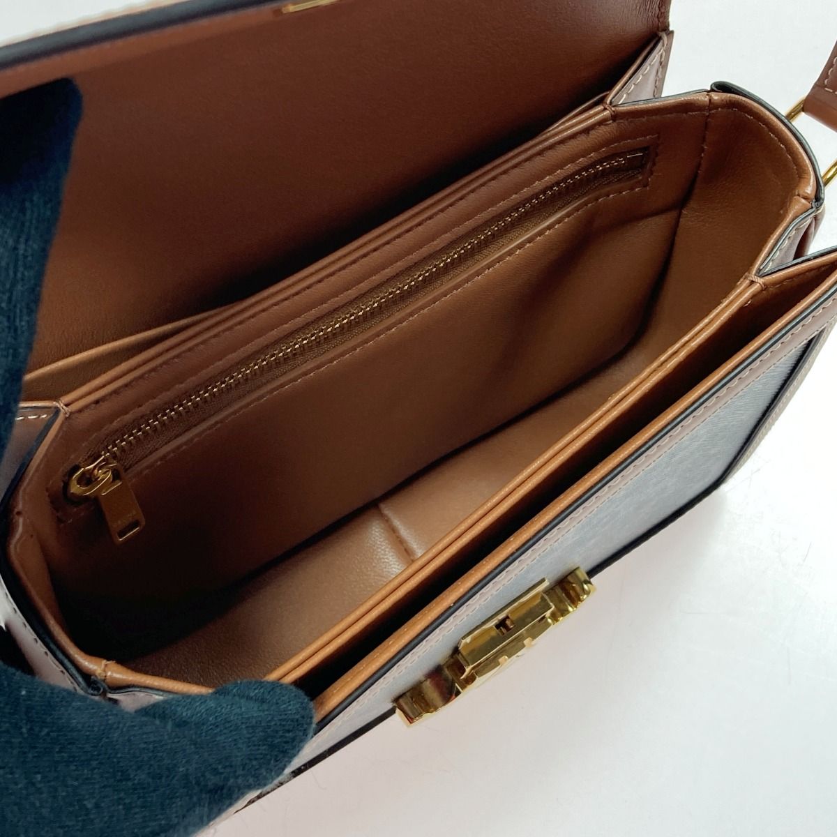 Celine Triomphe Shoulder Bag 188882bz4.04lu Brown PVC Coated Canvas × Leather