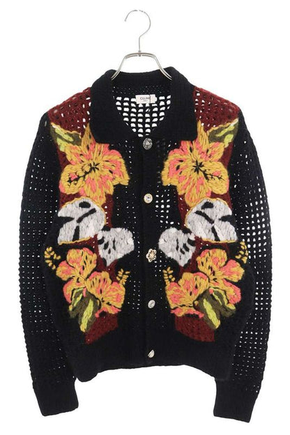 Celine 2ah02168u Bijoux Button Flower Embroidered Cardigan Men's XS