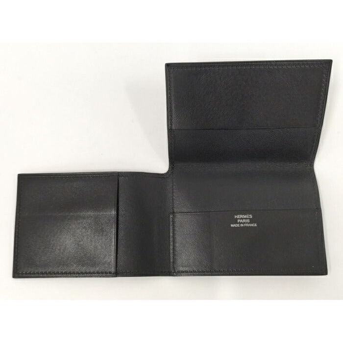 Hermes Clunesey Trifold Card Case Box Calf Black Stamped — view 2