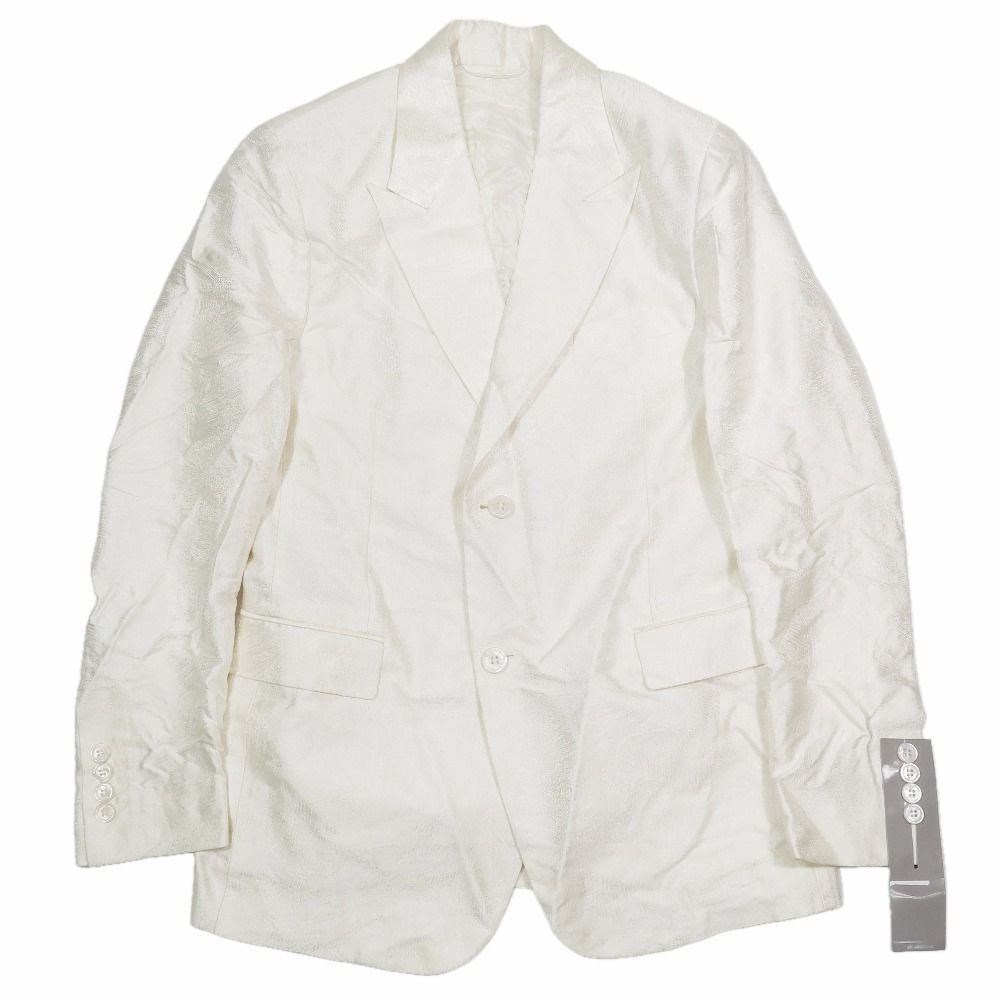 Dior Silk Jacquard Jacket Blue Leather All Pattern Shadow All 44 Glossy White