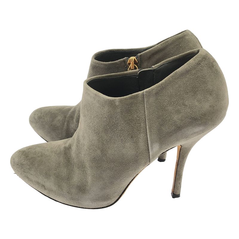Gucci Suede Leather Booties 225577 Gray 35 1 2