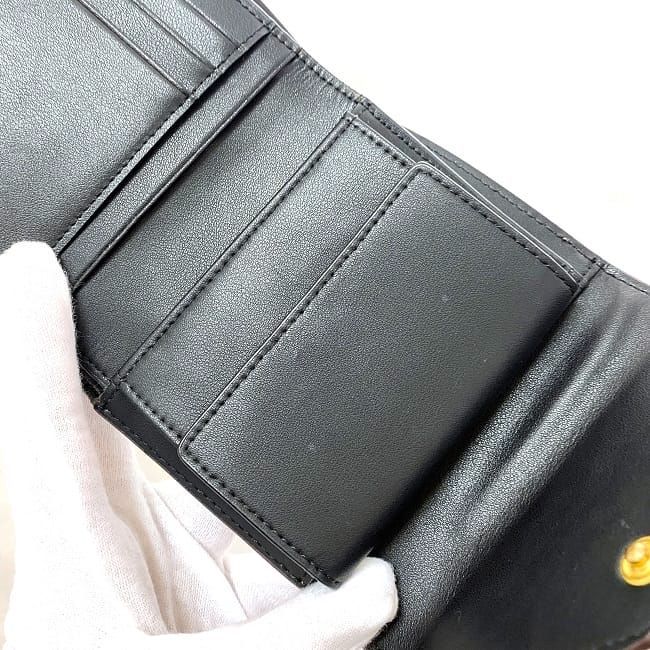 Celine Trifold Wallet Black Brown Blue Gold