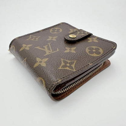 Louis Vuitton M61667 Monogram Compact Zipped Wallet With Zipper Pocket For