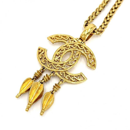 Chanel Necklace CC Logo Long Swing Vintage
