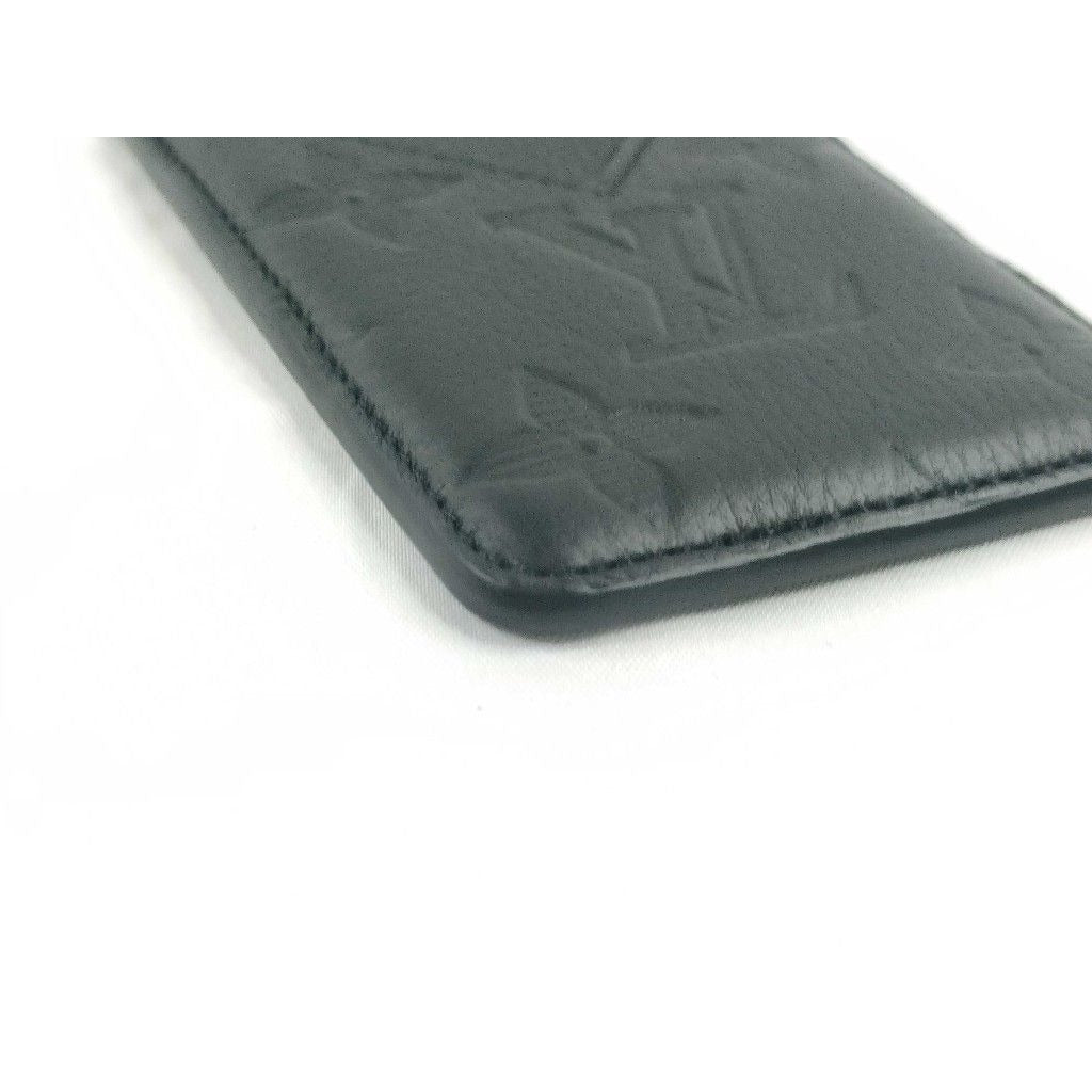 Louis Vuitton Card Case Holder Magnet Noir Black Monogram Shadow — view 5