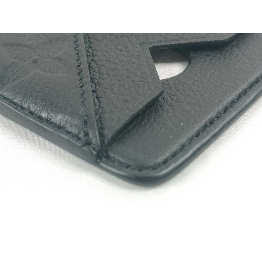 Louis Vuitton Card Case Holder Magnet Noir Black Monogram Shadow — view 6