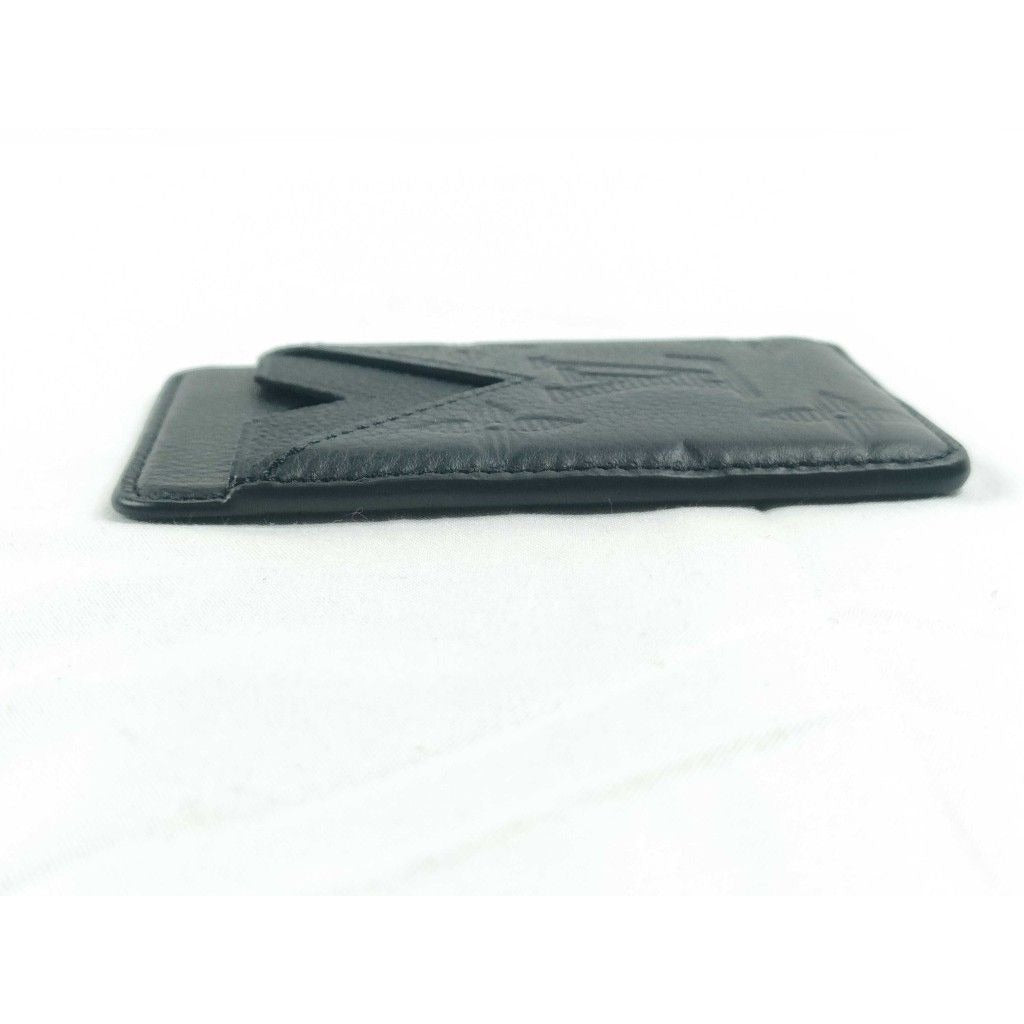 Louis Vuitton Card Case Holder Magnet Noir Black Monogram Shadow — view 9