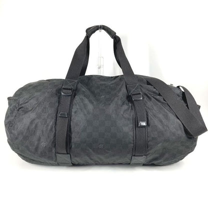 Louis Vuitton Practical Boston Bag Leather Nylon Black