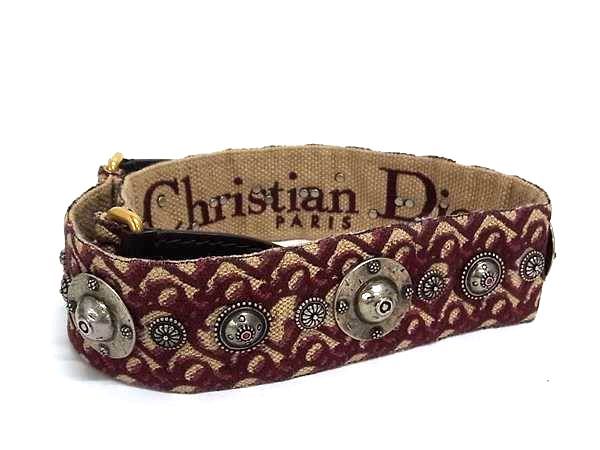 Christian Dior Medallion Trotter Canvas And Leather Shoulder Strap For Bag