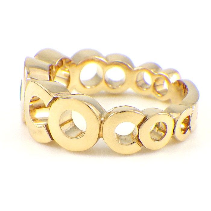 Chanel Ring Coco 1 Point Emerald 18K Yellow Gold Size 12