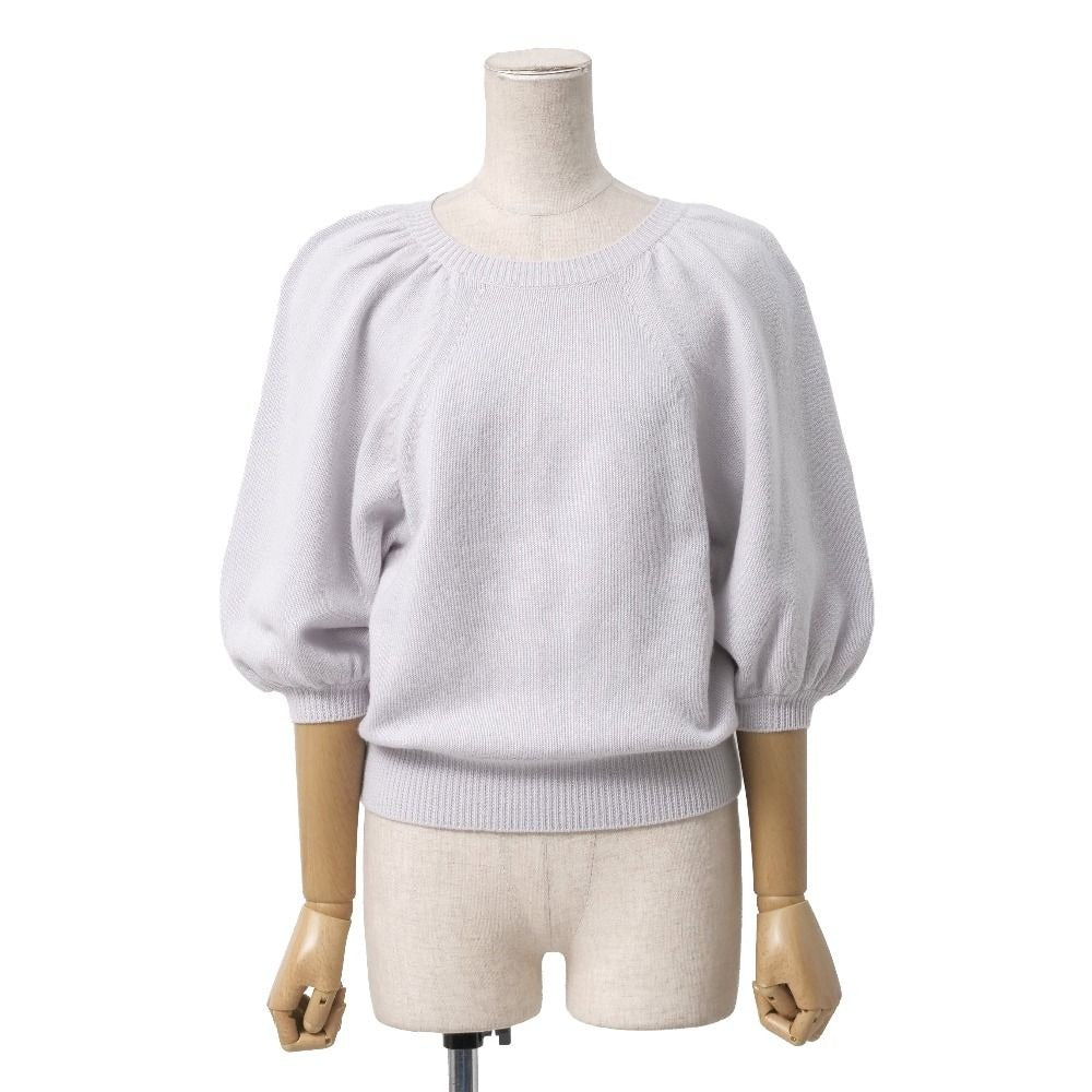 Dior Knit 42 All Cashmere Sweater Balloon Sleeve 3/4 Grey-ge