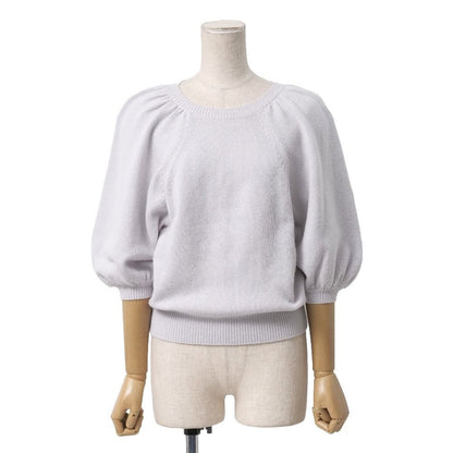 Dior Knit 42 All Cashmere Sweater Balloon Sleeve 3/4 Grey-ge