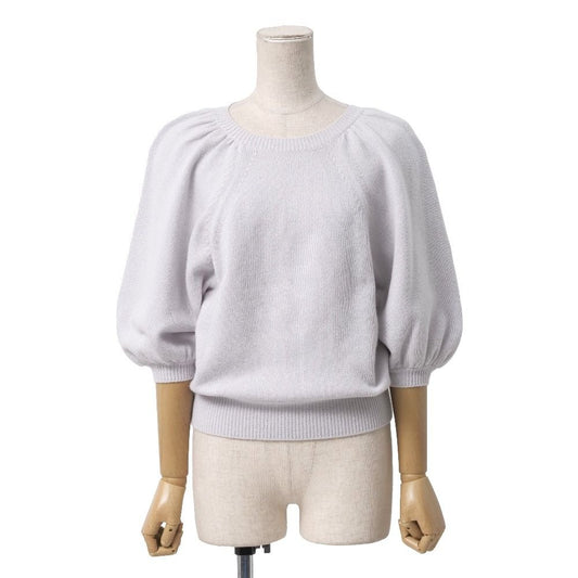 Dior Knit 42 All Cashmere Sweater Balloon Sleeve 3/4 Grey-ge