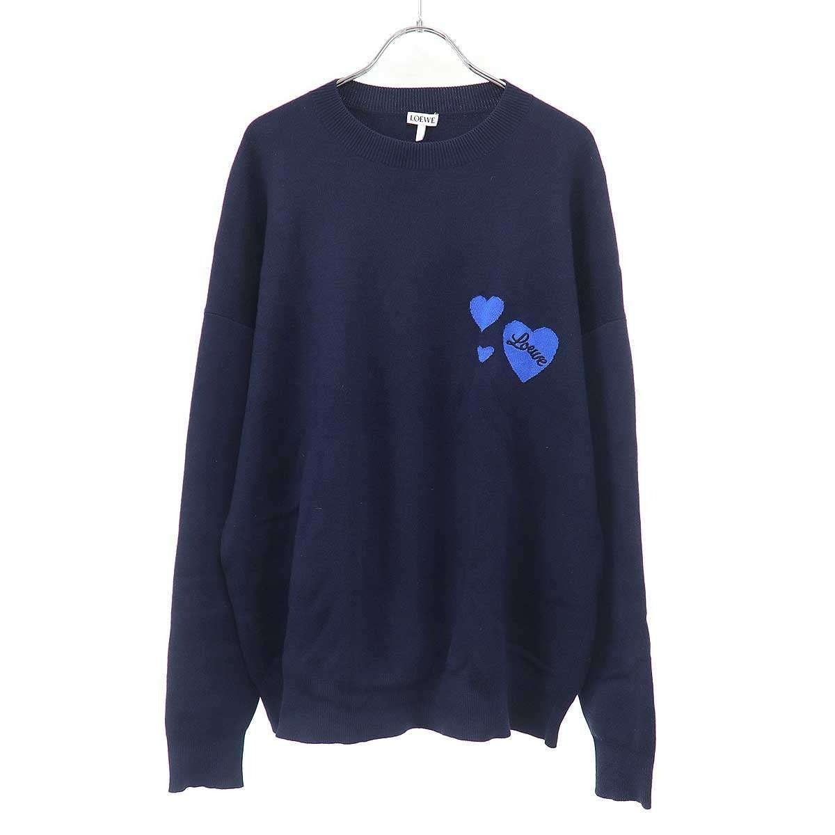 Loewe Heart Gowl Knit Sweater Navy S