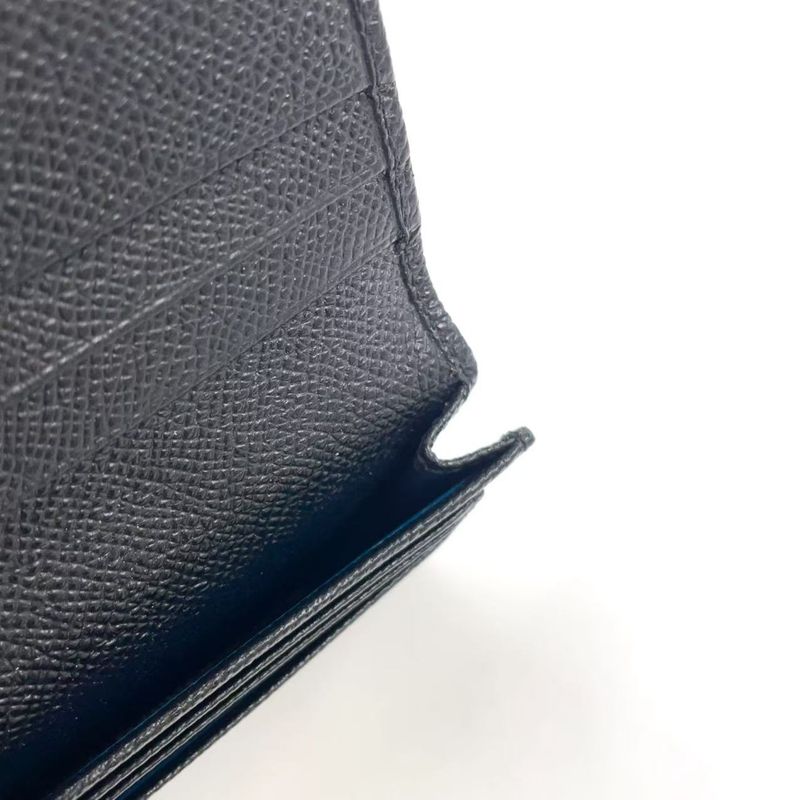 Bvlgari Man Business Card Holder Leather Card Case Silver