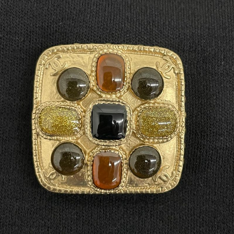 Chanel P41538v22445 Black Gripois Jeweled Wool Dress Size 40 Black