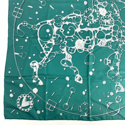 Hermes Carre 90 Cheval Fusion Cheval Fusion Green Silk Scarf