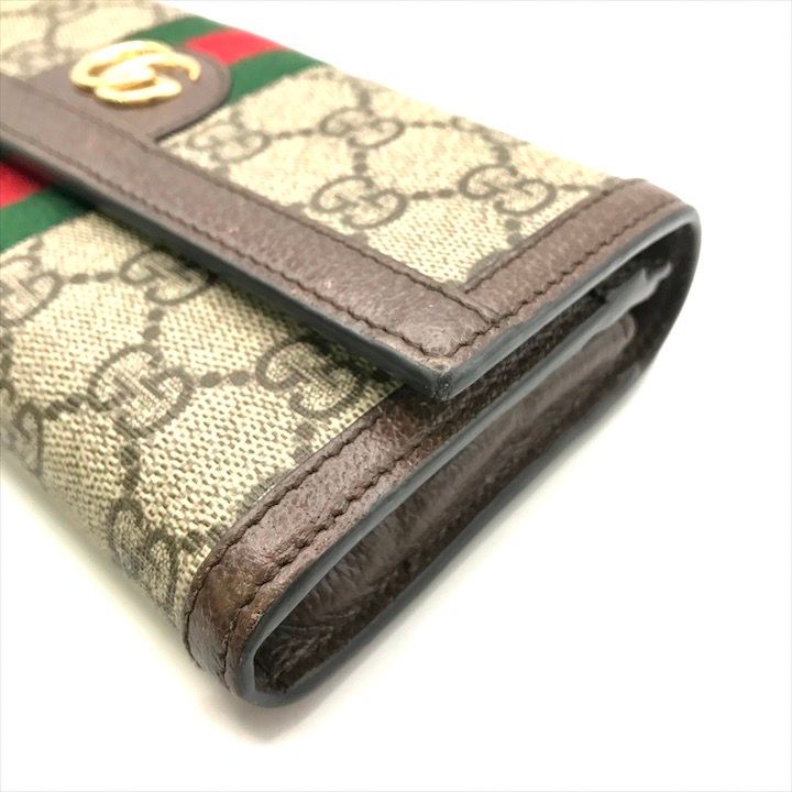 Gucci Ophidia GG Continental Wallet Leather Brown