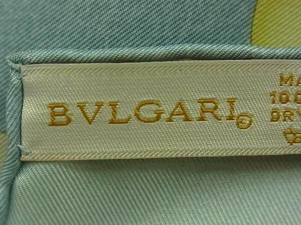 Bvlgari 100% Silk Large Scarf Shawl Women's Cream And Blue Fc5968