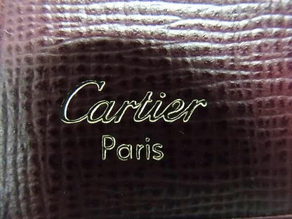 Cartier Mustline Leather Trifold Wallet Billfold Coin Purse Card