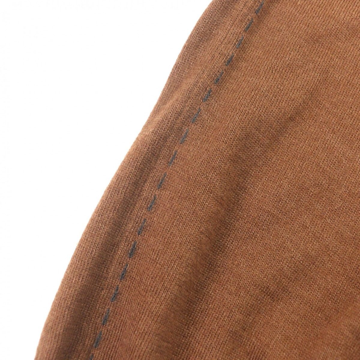 Hermes Cashmere Silk Saddle Stitch Lightweight Long Sleeve Knit Sweater Brown — view 4
