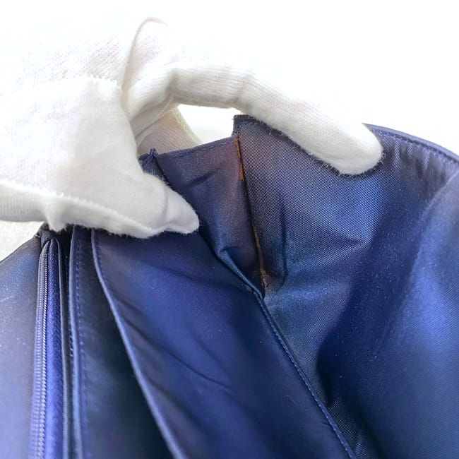 Prada Bifold Long Wallet Navy Blue Tessuto Wallet Nylon Preowned