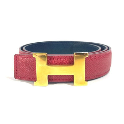 Hermes Belt H Constance Mini Leather Red and Navy
