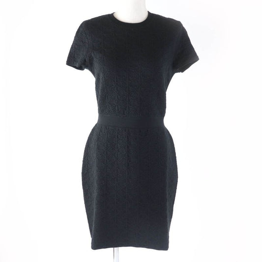 Hermes 23 SS 3 E2500 dc Cashmere Silk Blend Crew Neck French Sleeve Knit Dress