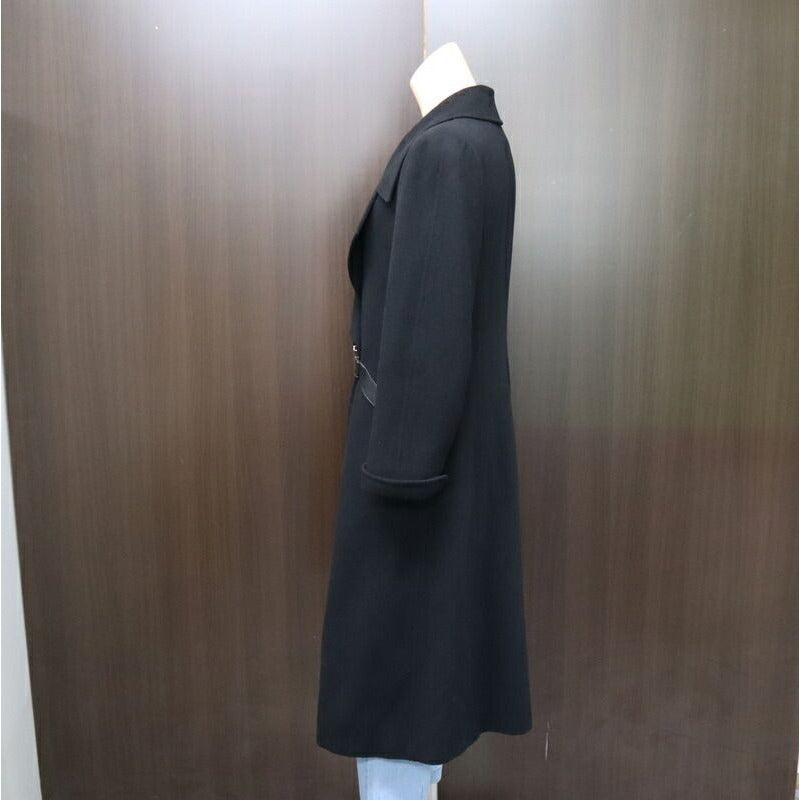 Chanel Che Star Long Coat Cashmere Silk Black 38 — view 4