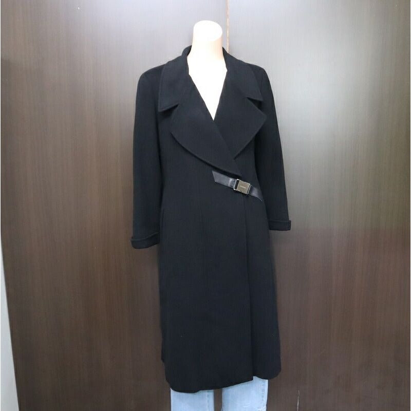 Chanel Che Star Long Coat Cashmere Silk Black 38
