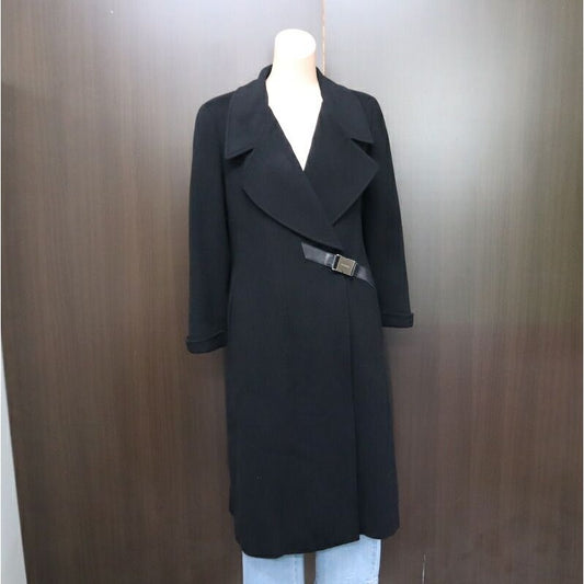 Chanel Che Star Long Coat Cashmere Silk Black 38