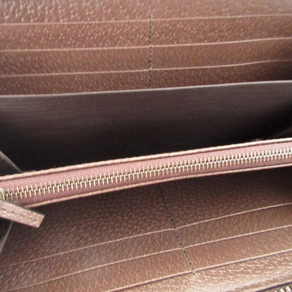 Gucci Diana Bamboo 658634 GG Supreme Leather Beige Brown Round Zipper Long