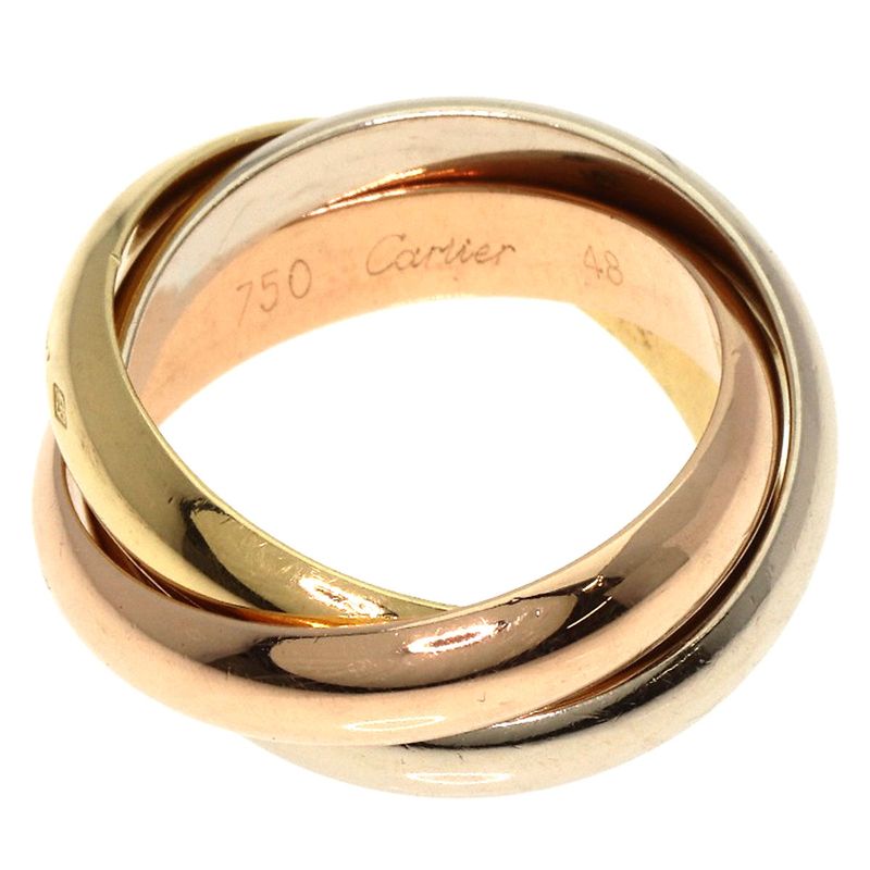 Cartier Trinity MM #48 Ring 18K Yellow Gold 18K White Gold 18K Pink Gold Ladies
