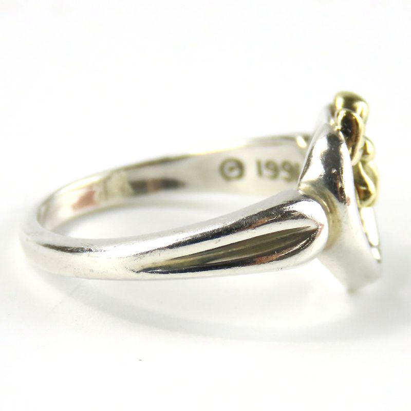 Tiffany & Co Ring ・ Ring Heart Ribbon Silver 925 18K Yellow Gold Approx 3.2g