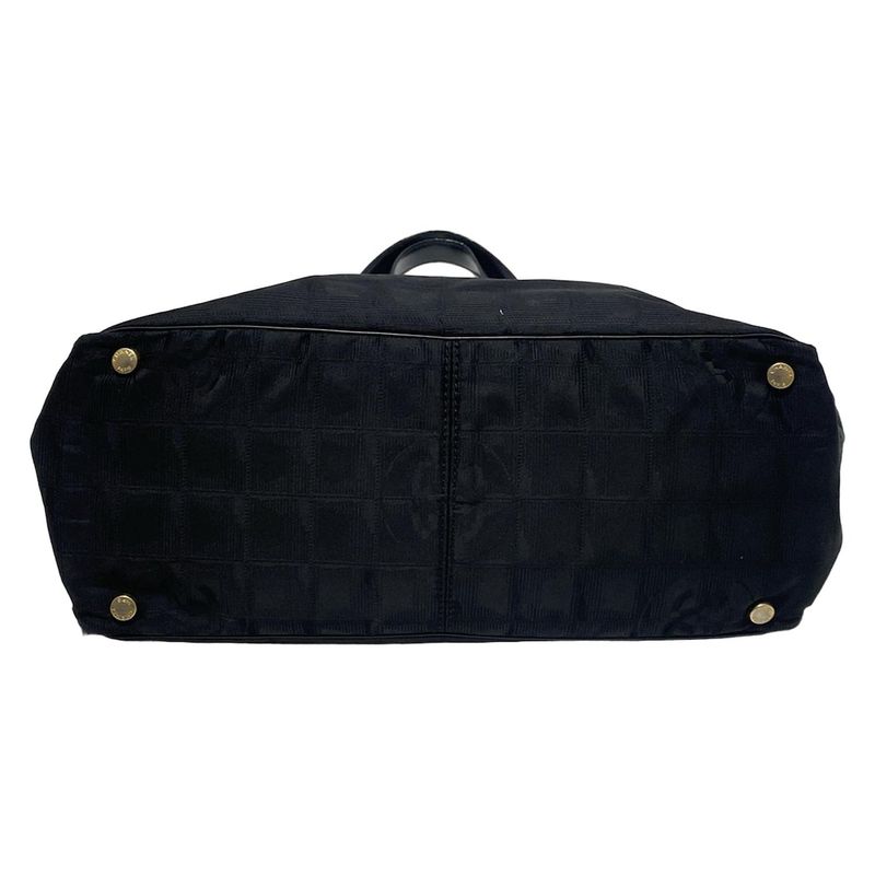 Chanel New Travel Line Tote MM Black Leather