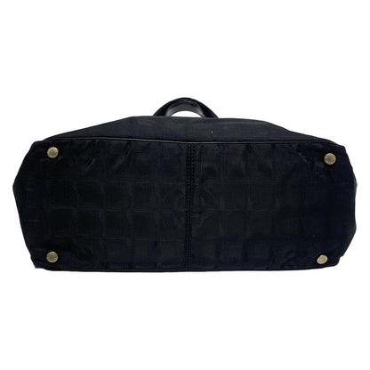 Chanel New Travel Line Tote MM Black Leather