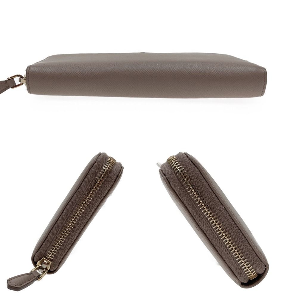 Prada Saffiano Long Wallet Round Zipper 1ml506 Beige