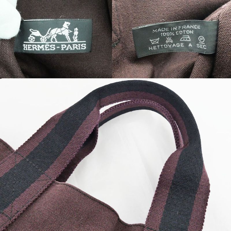 Hermes New-fourre Tout Cabas Handbag Tote Marron Bold- Black Men's
